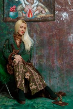 Abito couture modello vestaglia fantasia floreale