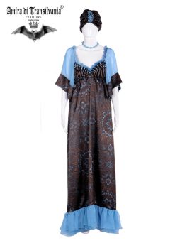 Abito couture stile impero con turbante