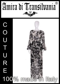 Abito couture fantasia bianco e nero