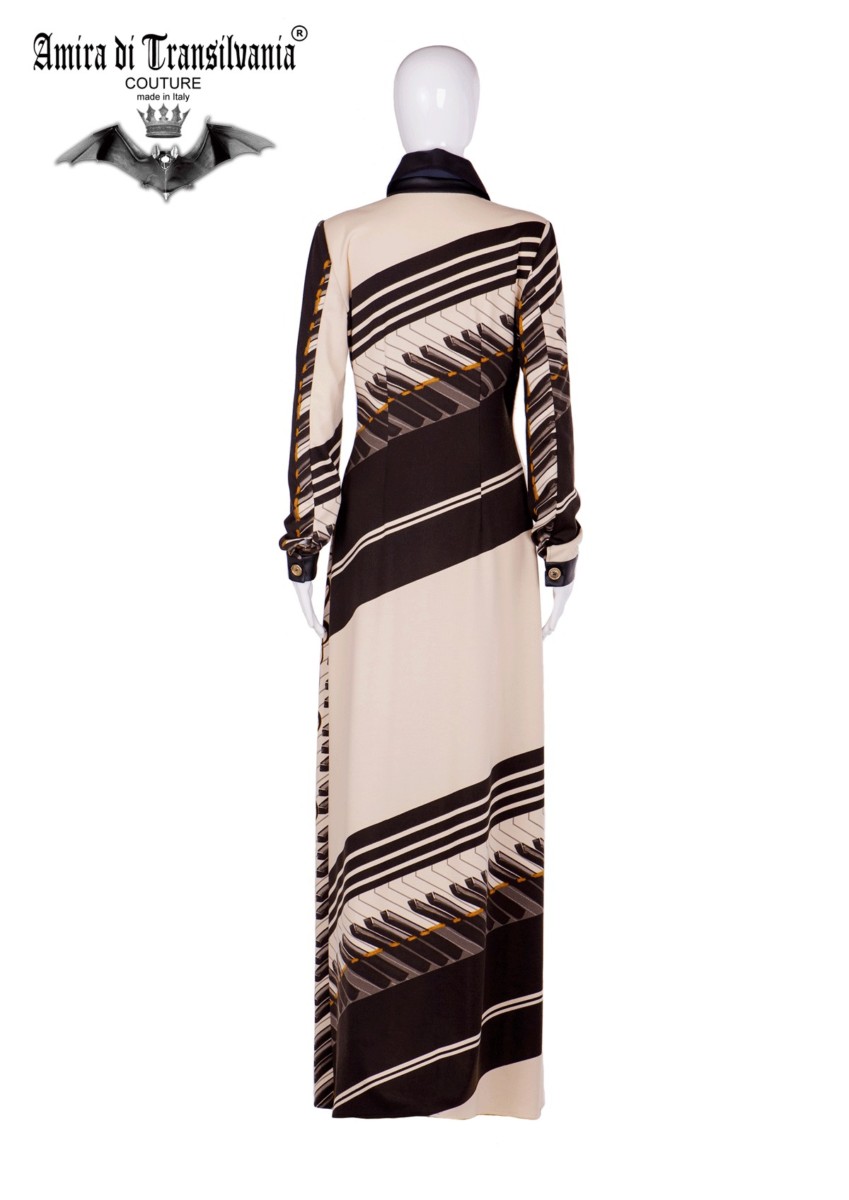 Abito couture stampa piano forte