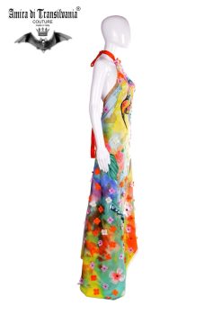 Abito couture multicolors pappagallo