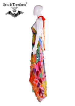 Abito couture multicolors pappagallo