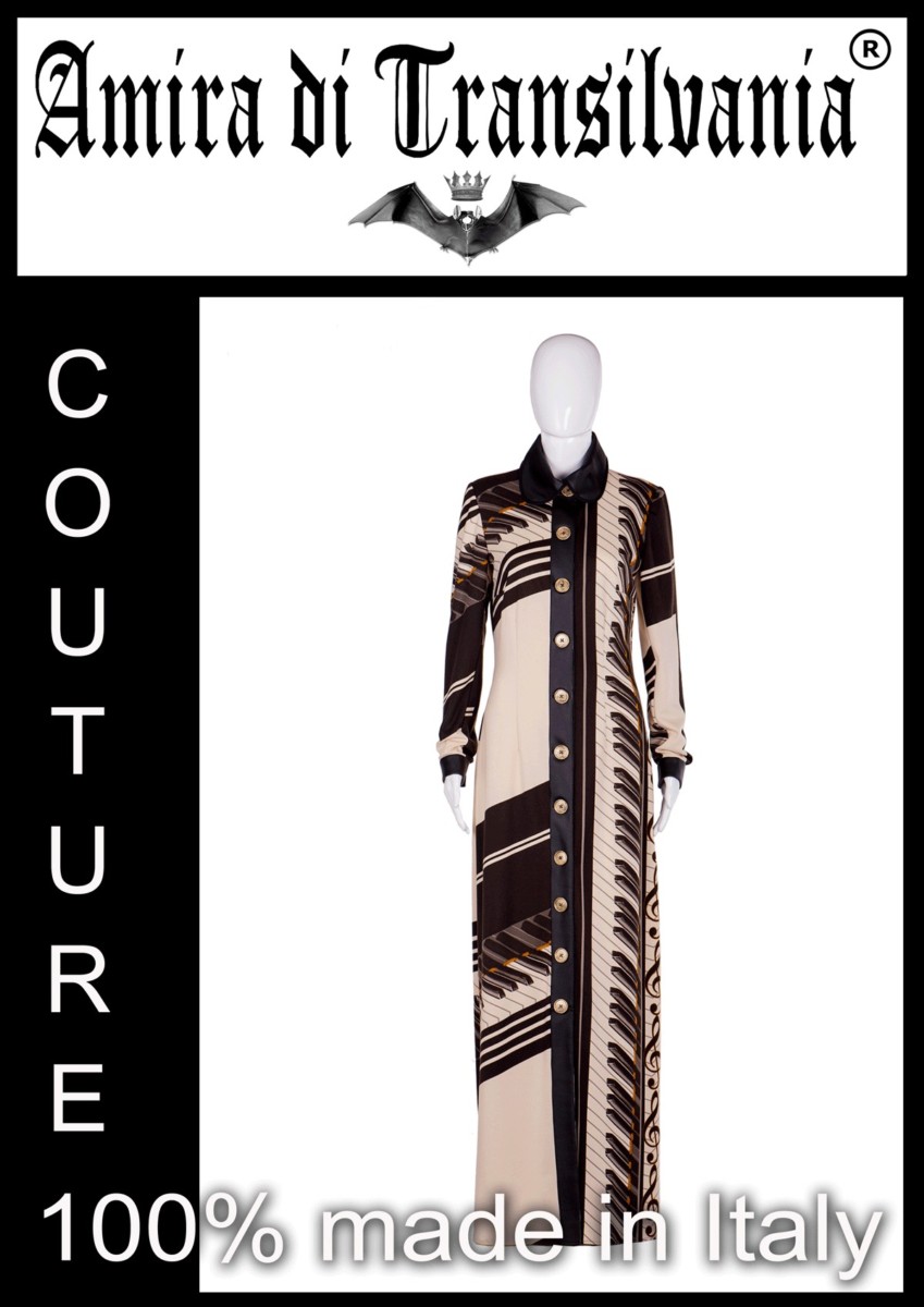 Abito couture stampa piano forte