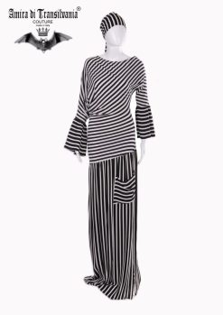 Abito couture casual yacht style fantasia a righe
