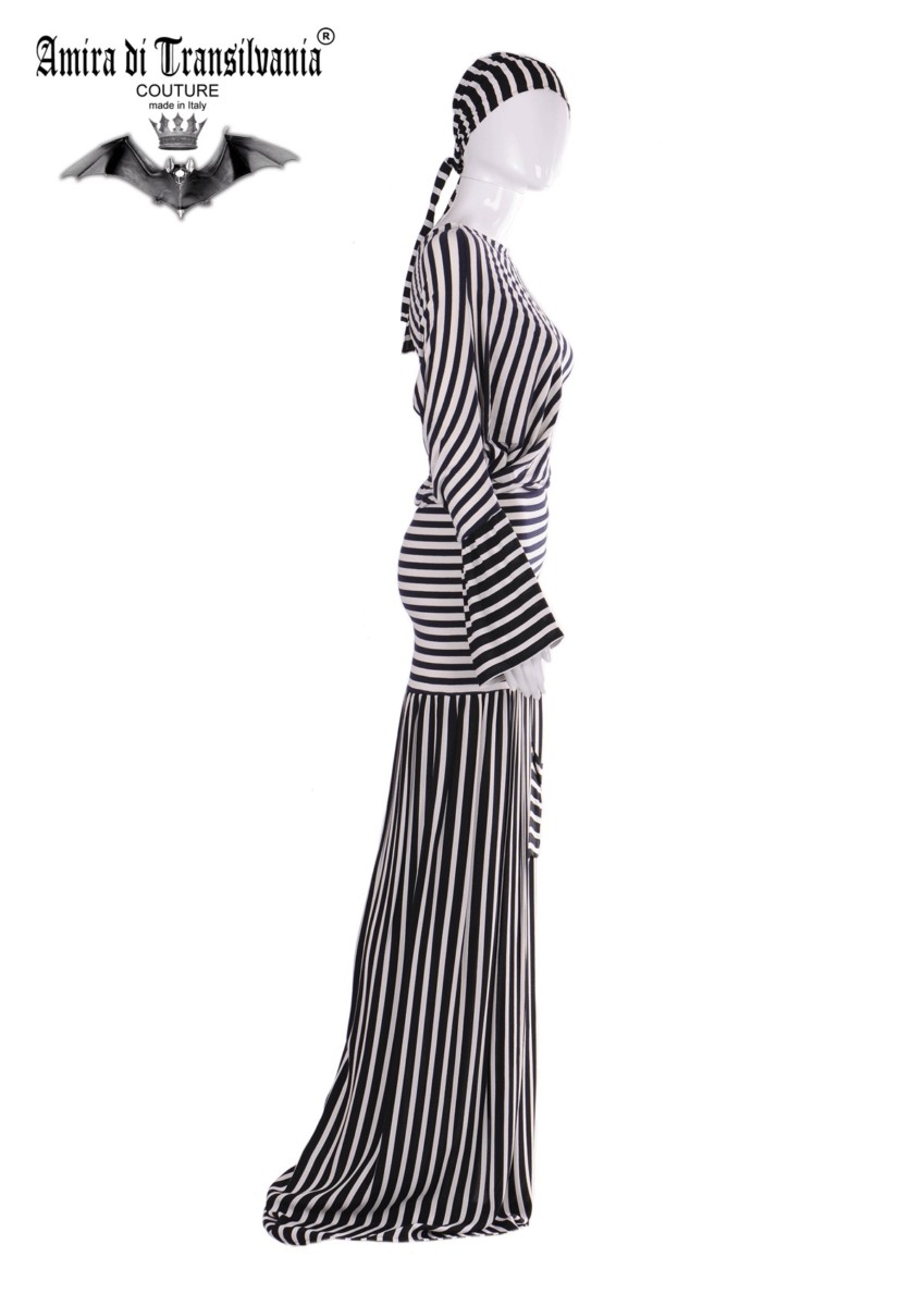 Abito couture casual yacht style fantasia a righe