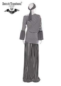 Abito couture casual yacht style fantasia a righe