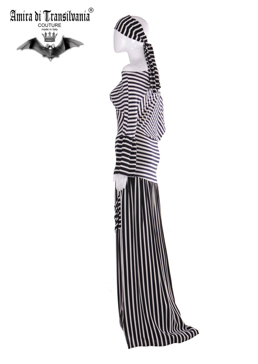 Abito couture casual yacht style fantasia a righe
