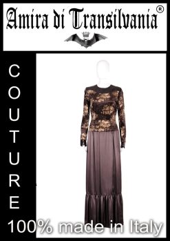 Abito couture in velluto e raso