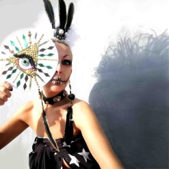 Colbacco in tulle bianco