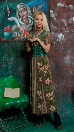 Abito couture modello vestaglia fantasia floreale