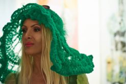 Cappello turchese in tulle brand KnotFur