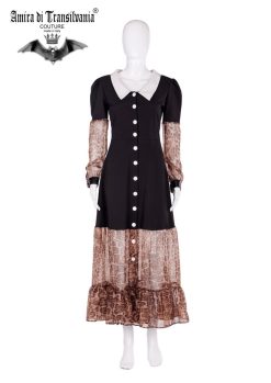 Abito couture stile collegiale e leopardato
