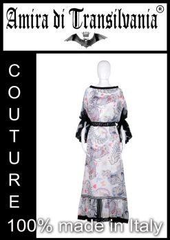 Abito couture con fantasia arabesque