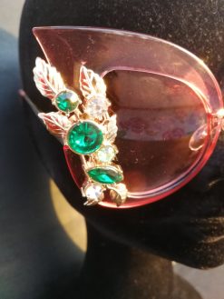 Occhiali di sole Farfalla rosa e strass