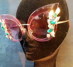 Occhiali di sole Farfalla rosa e strass
