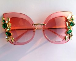 Occhiali di sole Farfalla rosa e strass