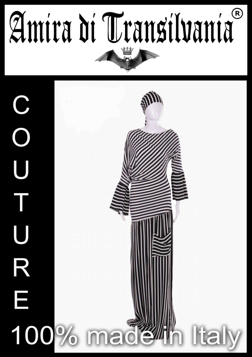 Abito couture casual yacht style fantasia a righe