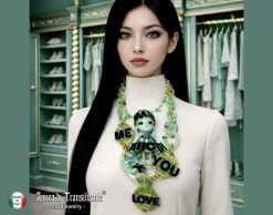 Statement Jewelry, Alphabet Anime Doll Assemblage Necklace, Layered Lariat Jewellery, Bold Chunky Letter Pendant