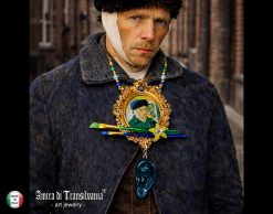 Van Gogh Ear Necklace, Statement Vintage Baroque Frame Charm, Artist Pendant Luxury Art Jewelry