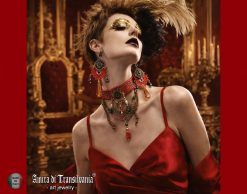 Statement Choker Necklace, Renaissance Fair Luxury Art Jewelry, Masterpiece Royal Collar Pendant Earrings Set