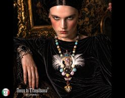 Royal Portrait Jewelry, Imperial Queen Baroque Statement Pendant Cherub Angel Luxury Rococo, Victorian Chain