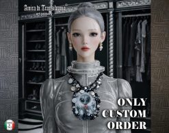 Futuristic Necklace Alien, Avant-garde UFO Jewelry, Area 51 Extraterrestrial E.T , Modernist Design Pendant