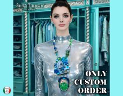 Futuristic Necklace Alien, Avant-garde UFO Doll Jewelry, Area 51 Extraterrestrial E.T Design Pendant
