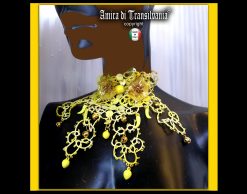 Marie Antoinette Lace Choker, Embroidered Flower Medallion Collar