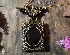 Snow White Witch Mirror Necklace, Gothic Victorian Locket, Handmade in Italy