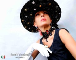 Marie Antoinette Choker, Embroidered Lace Jewelry, Rooster Collar Earrings Set Macrame Statement Dark Necklace