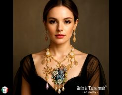 Fine Jewelry, Marie Antoniette Rococo Pendant, Luxury Medallion Baroque Charm Pearls, Roses Filigree Romantic