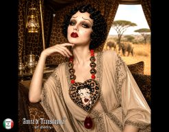 Betty Boop - Big Bold Chunky Necklaces, Statement Leopard Safari Jewelry, Hollywood Icon Heart Pendant