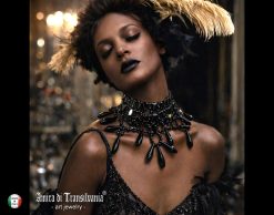 Marie Antoinette Choker, Statement Gothic Dark Necklace, Drop Pearl Pendant Beaded Jewelry Collar Bib