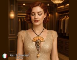Siren Mermaid, Belle Epoque Jewelry Art Noiuveau, Liberty Style Bib Pendant Seashell Charm Shell