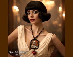 Statement Jewelry Love Necklace Adam and Eve Pendant Apple Paradise Portrait Locket Charm Medallion