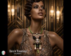 Statement Jewelry Art Deco Pendant, Elegant Queen Jewellery, Belle Epoque Stone Tassel Locket Charm