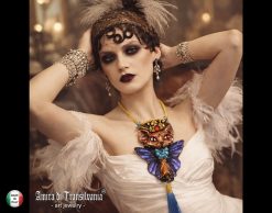 Belle Epoque Statement Jewelry Luxury Cat Pendant Butterfly Fairy Animal Nature Locket Tassel Charm