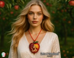 Garden of Eden, Eva with Apple Pendant Luxury Jewelry Charm, I love You Sin Amulet
