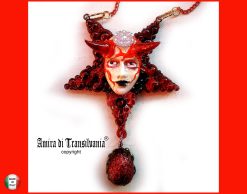 Lucifer Baphomet Pendant, Horned God Star, Gothic Doll Necklace