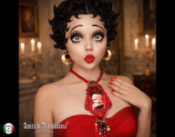 Betty Boop Necklace - Luxury Statement Pop Art Jewelry, Hollywood Icon Pin Up Tassel Pendant