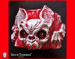 Bat Vampire Rigid Bracelet Jonc, Red Bangle Dracula Castle Transilvania Blood Sculptural Statement Jewelry