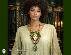 Medusa Jewelry Pendant Necklace, Snake Goddess Greek Mythology Sculpture, Minoan Serpent Eye Locket Charm