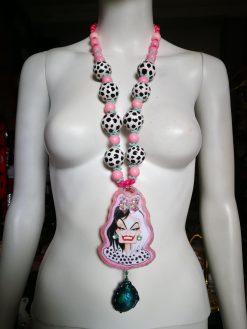 Cruella de Vil - Big Bold Chunky Necklaces, Statement Cartoon Jewelry, Hollywood Icon Whimsical Pendant