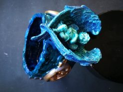 Guardian Angel Bracelet, Arm Cuff Bangle Sculptural Baroque Statement Jewelry, Maximalist Rococo Luxury Brand