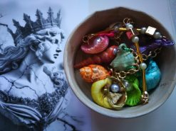 Puka Shell Necklace, Maximalist Design Handmade Painted Natural Seashell Conch Jewelry Rainbow Abalone Multicolored