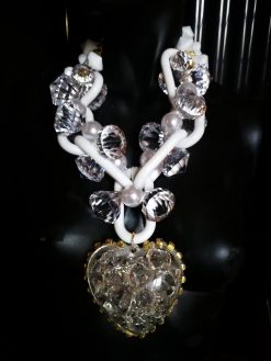 Futuristic Jewelry, Avant-garde Street Style Jewel, Big Bold Chunky Necklaces Heart & Chain Design Pendant