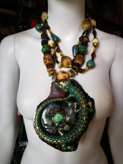 Dragon Jewelry, Maximalist Big Bold Chunky Necklaces, Statement Sculptural Pendant & Haute Couture Oversize Jewel