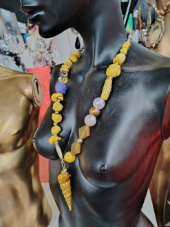 Ladies Jewel, Luxury Design Jewelry, Handmade Jewelery Chunky Beaded Statement, Necklace Bib Shell Charm