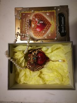 Luxury Necklace, Bee Nest Bumble Honey Pendant, Broken Heart Jewelry Charm Pearl Royal Crown