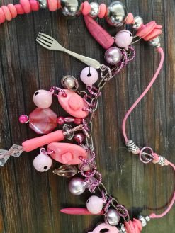 Vintage Assemblage Jewelry, Modernist Pendant Designer Jewelry Chunky Layered Necklace, Lariat Charm Jewellery Shop